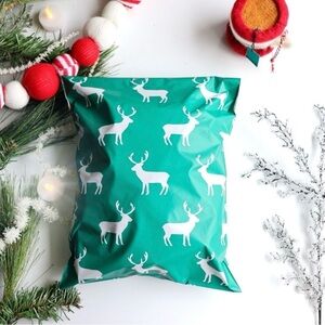 20 Reindeer Christmas Holiday poly mailers 10 X 13